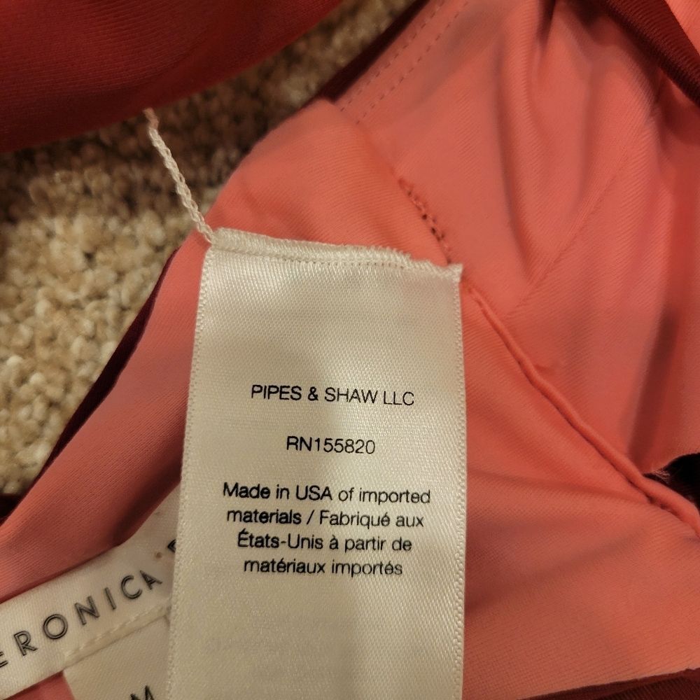 New Veronica Beard Tie-Front Bandeau Bikini Top Maroon Red Euro Summer Boho M - Picture 7 of 7